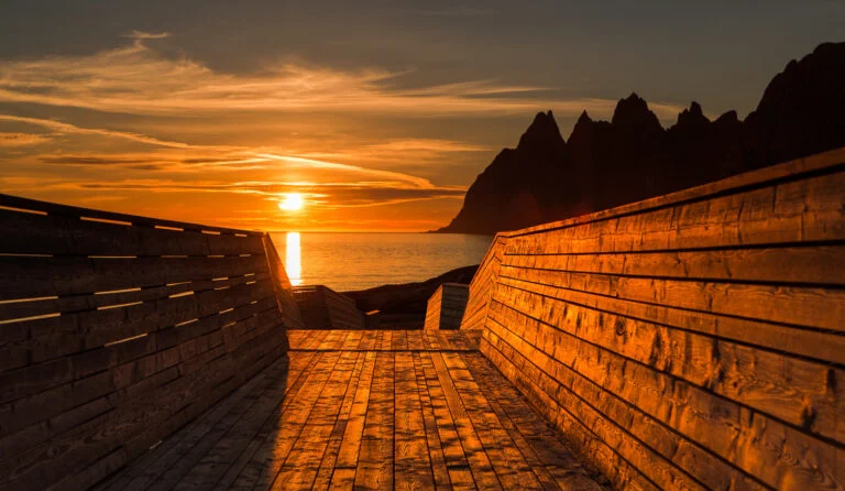 Mountains and scenic coastline on Senja